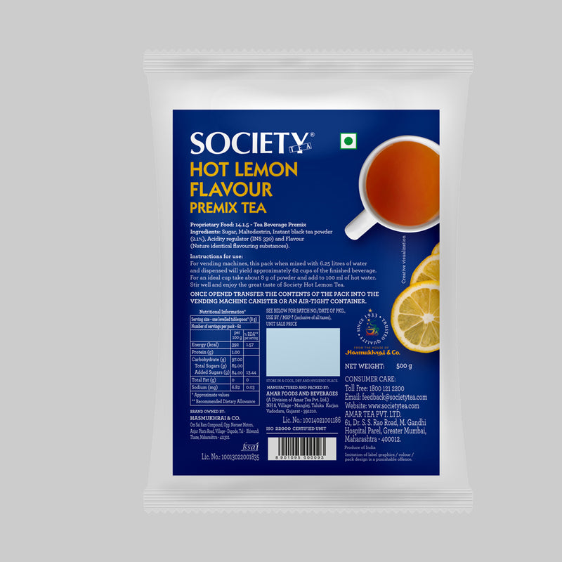 Society Hot Lemon Tea Premix Pouch