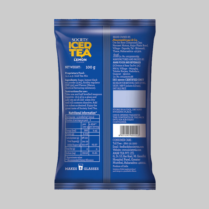 Society Iced Tea Lemon Black Premix Pouch