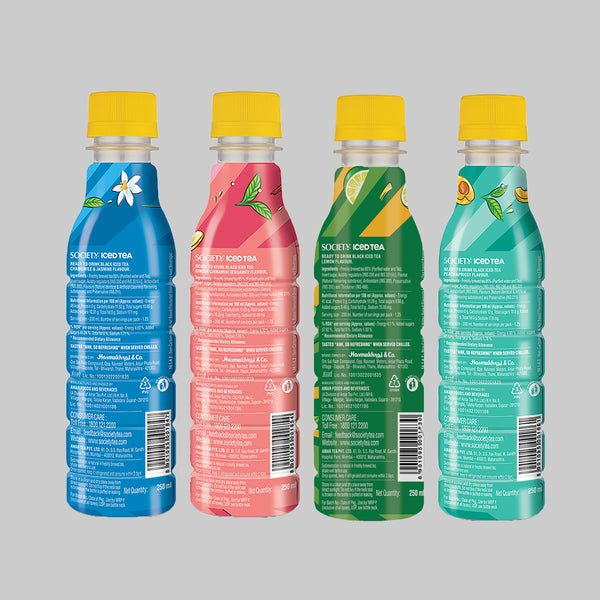 Society Ice Tea Bottle Assorted 250 ml - Pack of 4